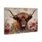 Stupell Industries Highland Cow in Spring Canvas Wall Art Design by LSR Design Studio